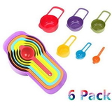 Custom Pack of 6 Plastic Measuring Cup and Spoon