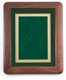 Blank Walnut Plaque w/ Green Velour Background & Gold Edged Plate (12