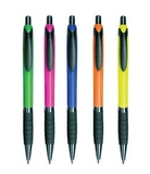 Custom Neon Retractable Pen w/ Black Grip