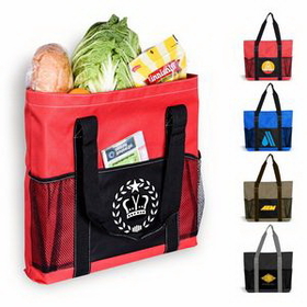 Custom Tote Bag with Pocket, Resusable Grocery bag, Grocery Shopping Bag, Travel Tote, 18" L x 14.75" W x 3" H