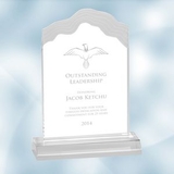 Custom Clear Frosted White Cap Edge Acrylic Award (Small), 6 5/8