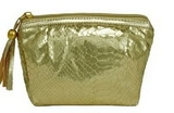 Custom Foiled Style Snakeskin Cosmetic Bag w/ Tassel, 6 3/4