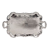 Custom Princess Footed Silver Plated Tray W/ Handles (23