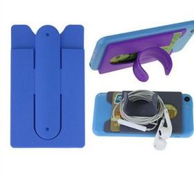 Custom Silicone Phone Wallet With Stand, 3 3/4" L x 2 1/4" W