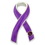 Blank Purple Ribbon with Stone Pin, 1 1/4" H x 3/4" W, Price/piece