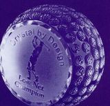Custom 80 Mm Optical Crystal Golf Ball Award Paperweight, 3