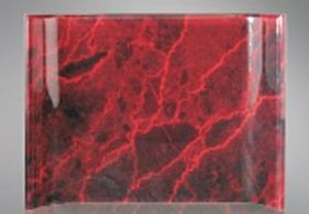 Custom Red Marbleized Acrylic Crescent Award (4"x6")