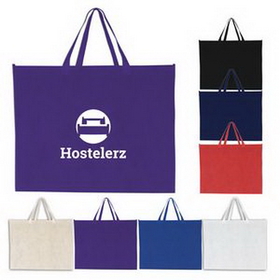 Custom Large Non-Woven Tote with Gusset, 20" W x 16" H x 6" D