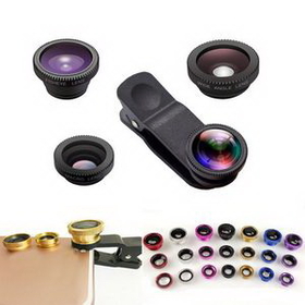 Custom 3-in-1 Clip-on Phone Camera Lens Set, 1" L x 1/2" W x 1/2" H