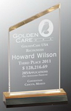 Custom Bevel Peak Gold Reflection Acrylic Award, 6