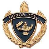 Blank Fully Modeled Epoxy Enameled Scholastic Award Pins (Honor Roll), 7/8