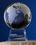 Custom Optical Crystal Globe Award w/ Crystal Base (4"), Price/piece