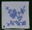17" Ladies White Embroidered Handkerchief With Large Blue Flower Vine, Price/piece
