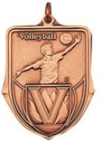 Custom 100 Series Stock Medal (Male Volleyball Player) Gold, Silver, Bronze