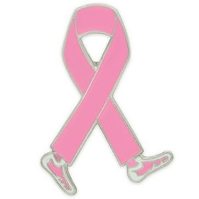 Blank Breast Cancer Awareness Walk Lapel Pin, 1" H