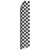 Custom 12' Digitally Printed Black/White Checkered Swooper Banner