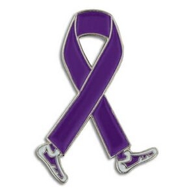 Blank Purple Awareness Walk Lapel Pin, 1" H