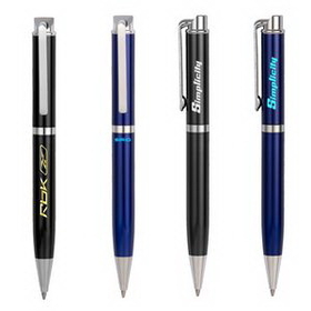 Custom Compact Metal Series Ballpoint Pen, 5.35" L x 0.43" W
