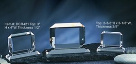 Custom Oblong Award optical crystal award trophy., 2.375" L x 3.125" Diameter