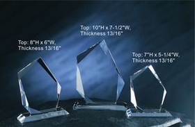 Custom Elite Awards optical crystal award trophy., 10" L x 7.5" Diameter