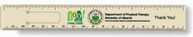 Custom .020 White Plastic Punched Clip Bookmark Rulers - 1"x7.25", Full Color