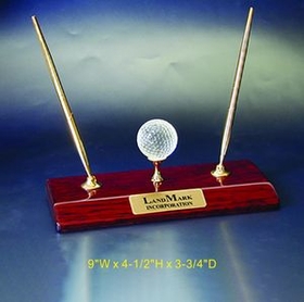 Custom Golf Desk Set Crystal Award Trophy., 9" L x 4.5" W x 3.75" H