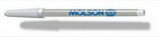 Custom Imprinted White Barrel Damp-Erase Pen with Non-Toxic Black Ink, 0.375