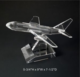 Custom Air Plane optical crystal award trophy., 5.75