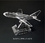 Custom Air Plane optical crystal award trophy., 5.75" L x 9" W x 7.5" H, Price/piece