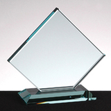 Custom 121-CS06Z  - Clipped Square Award with Base-Jade Glass