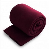 Blank Fleece Throw Blanket - Burgundy Red (Overseas) (50