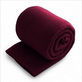Blank Fleece Throw Blanket - Burgundy Red (Overseas) (50"X60")