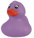 Blank Rubber Spring Time Purple Duck Toy, 2 3/4