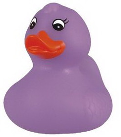 Custom Rubber Spring Time Purple Duck Toy, 2 3/4" L x 2 1/4" W x 2 3/4" H