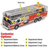 Custom Paper Ladder Fire Truck, 9.25