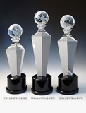 Custom Globe Optical Crystal Award Trophy., 12