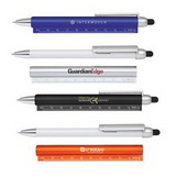 Custom 3 in 1 Plastic Ruler, Stylus Ball Point Pen, 6