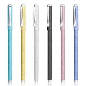 Custom Sandblasting Finish Colorful Series Metal Gel Pen with Cap, 5.63" L x 0.35" W