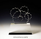 Custom Teamwork Optical Crystal Award Trophy., 10