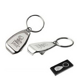 Custom Chrome Simplicity Bottle Opener Keytag with Gift Case, 3 1/4" L x 1 1/4" W
