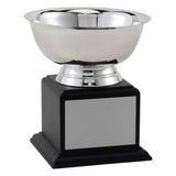 Custom Stainless Steel Revere Bowl Trophy w/ Black Wood Base (6"x7 1/4")