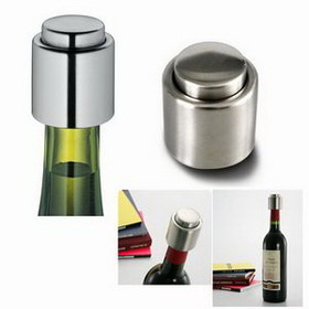 Custom Stainless Steel Wine Stopper Sealer, 1.9" L x 1.2" W