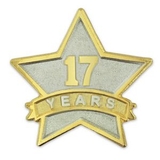 Blank Year Of Service Star Pin - 17 Year, 7/8