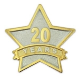 Blank Year Of Service Star Pin - 20 Year, 7/8