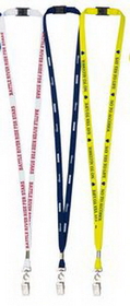 Custom 3/8" Breakaway Shoelace Lanyard with Bulldog Clip Screen-Printed 1 spot color