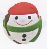 Custom Snowman Ball w/ Green Scarf Stress Reliever Squeeze Toy