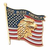 Blank Military Award Lapel Pins (Eagle & American Flag/God Bless America), 7/8