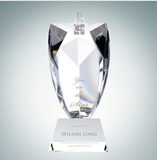 Custom Rising Star Optical Crystal Award w/Slant Base, 9