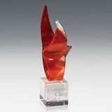 Custom Amber Blaze Art Glass Award (10