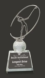 Custom Champion Crystal/Metal Golf Award S, 10